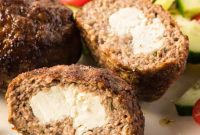 Mediterranean Air Fryer Feta Stuffed Patties
