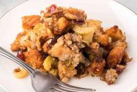 Autumn Harvest Sausage Stuffing with Cranberry and Apple