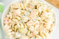 Tangy Dill Pickle Pasta Salad