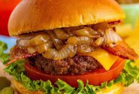 Coke-Glazed Onion Bacon Cheeseburgers