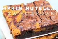 Autumn Swirl Pumpkin Nutella Brownies