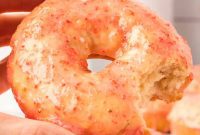 Strawberry Kissed Vanilla Cake Donuts