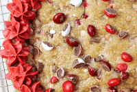 Decadent M&Ms Red Velvet Cookie Cake