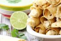 Homegating Heat: Crispy Jalapeno Chicken Taquitos with Cooling Cilantro Lime Cream