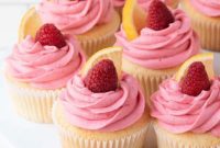 Sunshine Lemon Raspberry Cloud Cupcakes