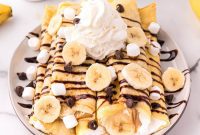 Decadent Banana Fluffernutter Crepes