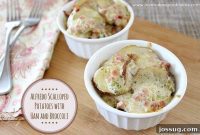 Creamy Alfredo Ham and Broccoli Potato Gratin