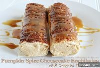 Spiced Pumpkin Cheesecake Enchiladas with Caramel Embrace