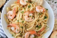 Bright Lemon Garlic Shrimp Pasta