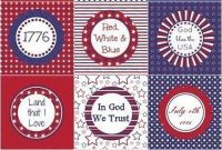 Patriotic 4th of July Cupcake Toppers and Tags