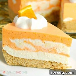 This No-Bake Orange Creamsicle Cheesecake is a nostalgic bite of bright orange and creamy vanilla, reminiscent of those long-gone summer days of your childhood.