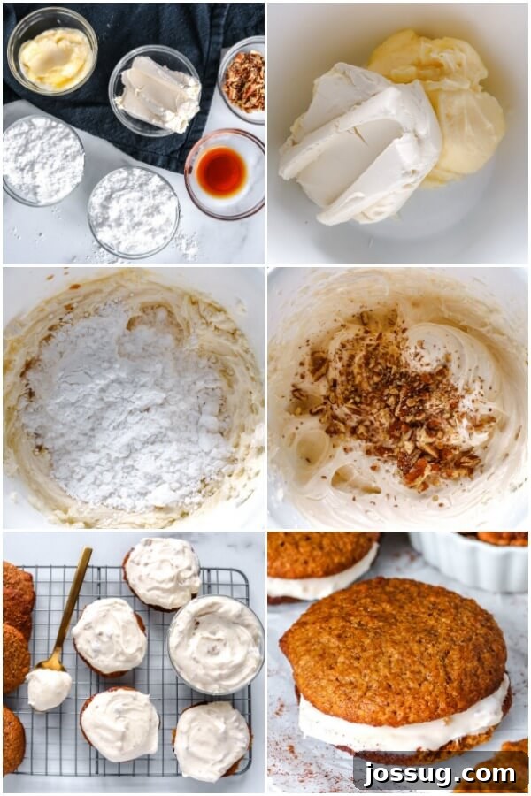 Pumpkin Spice Keto Whoopie Pies 4 Steps for making the creamy pecan filling for the keto pumpkin whoopie pies.
