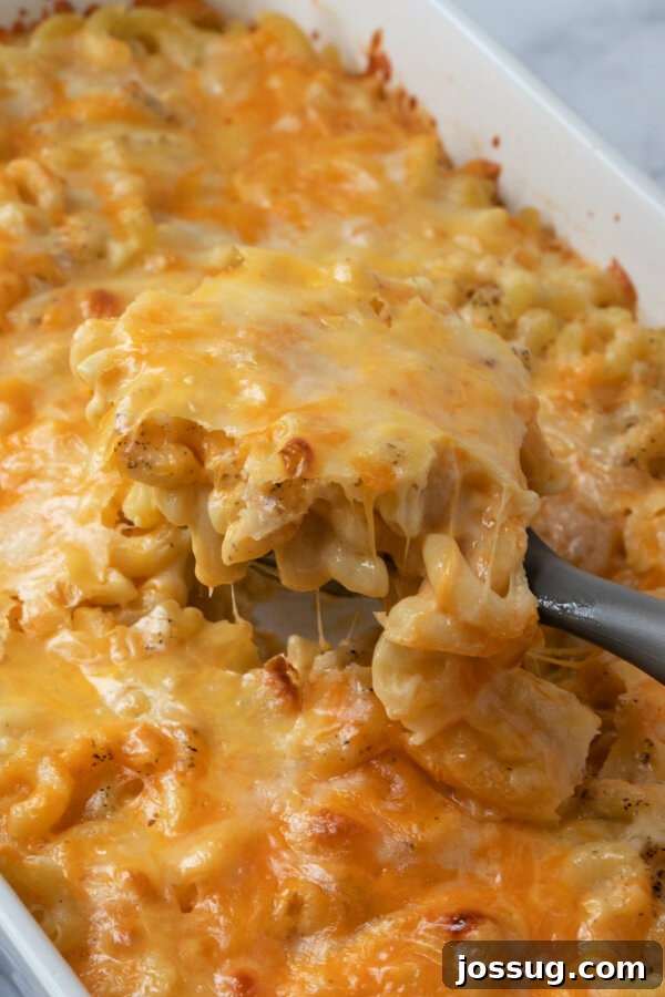 Soulful Southern Mac and Cheese 6 scooping out a portion