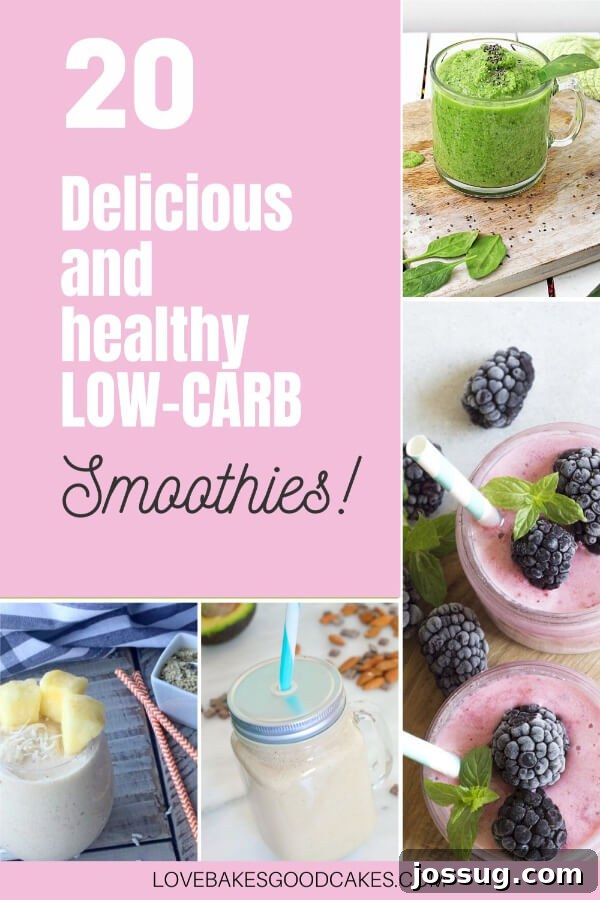 Blended Bliss: 20 Healthy Low-Carb Smoothies 2 A vibrant low-carb smoothie garnished with fresh berries, perfect for a keto diet