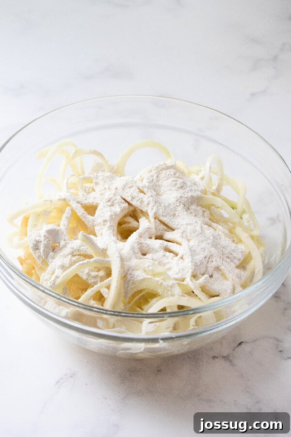 Sweet Apple Cinnamon Fry Curls 3 spiralized apples dusted with all-purpose flour before frying
