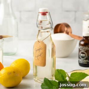 simple syrup in glass jar
