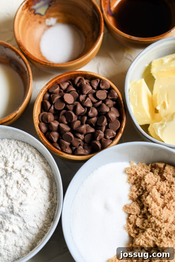 Ingredients for Edible Cookie Dough laid out on a surface