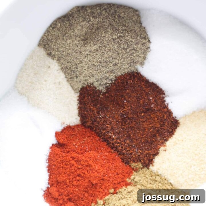 The Best Dry Rub for Pork Ribs (no sugar) in a small bowl.