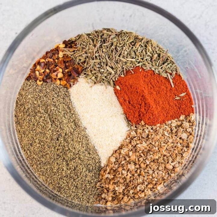 Best Dang Steak Seasoning Recipe in a small glass dish with spices.