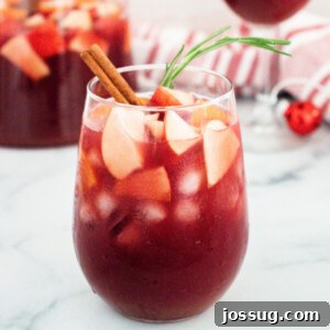 closeup of sangria in glass