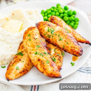 closeup air fryer chicken tenders