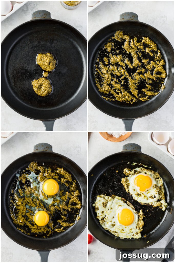 Making Pesto Eggs