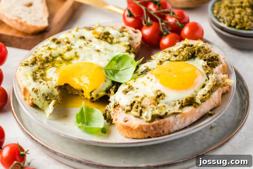 Pesto Eggs on a Plate