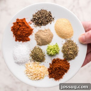Cajun Blackened Seasoning 6 plate with assorted spices and herbs