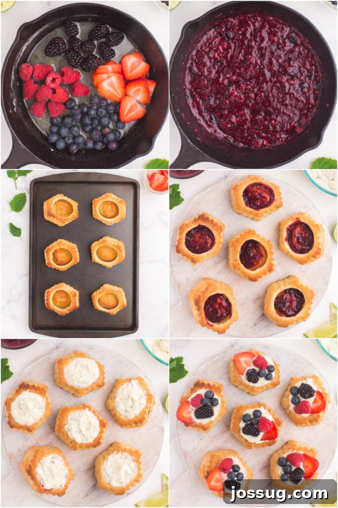 Refreshing Lime Berry Tartlets 5 preparing the berries and topping