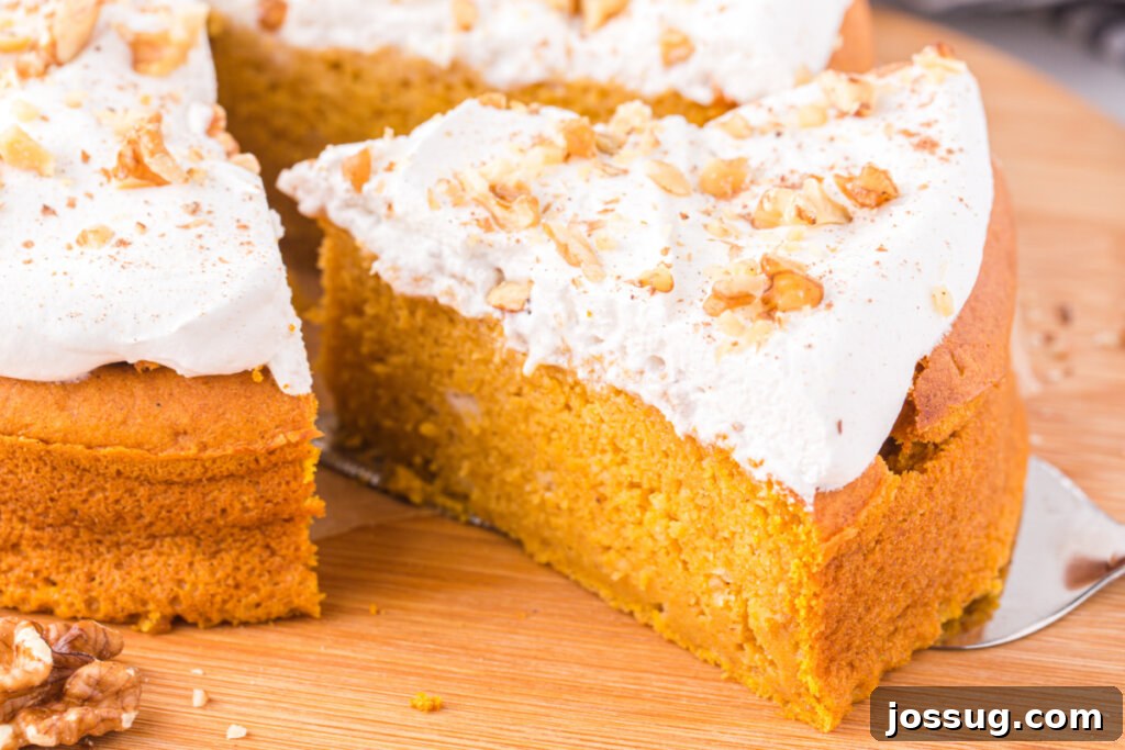 Beautifully presented air fryer dessert pumpkin cake, ready for serving