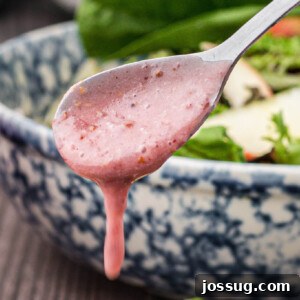 Cranberry Vinaigrette on a spoon
