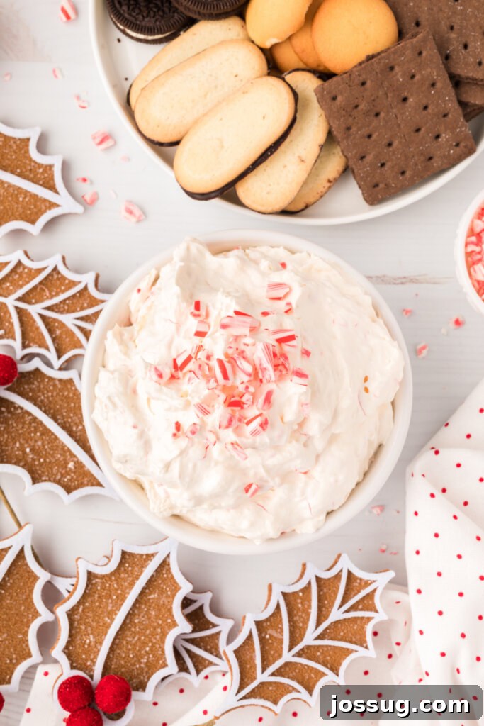 Festive Peppermint Cream 5 peppermint dip in bowl