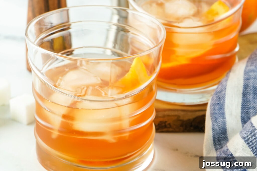 two old fashioned cocktails