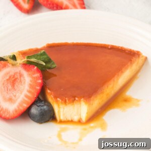 spanish flan on plate