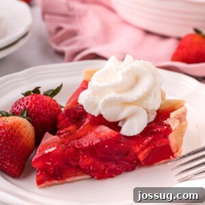 slice of strawberry pie on plate