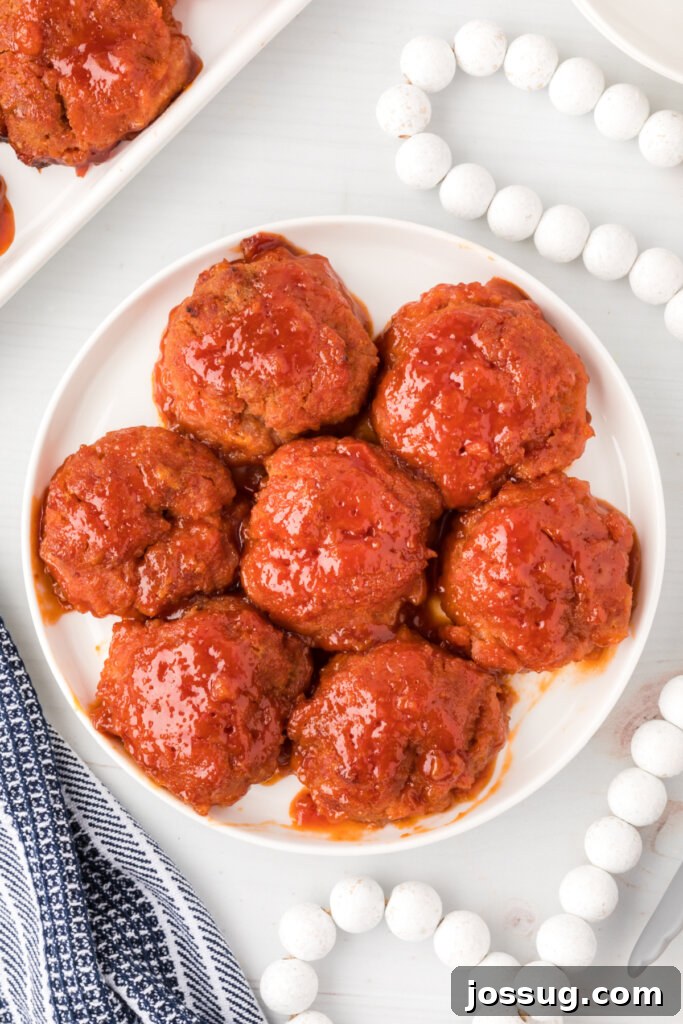 Classic Iowa Ham Balls 3 ham meatballs on plate