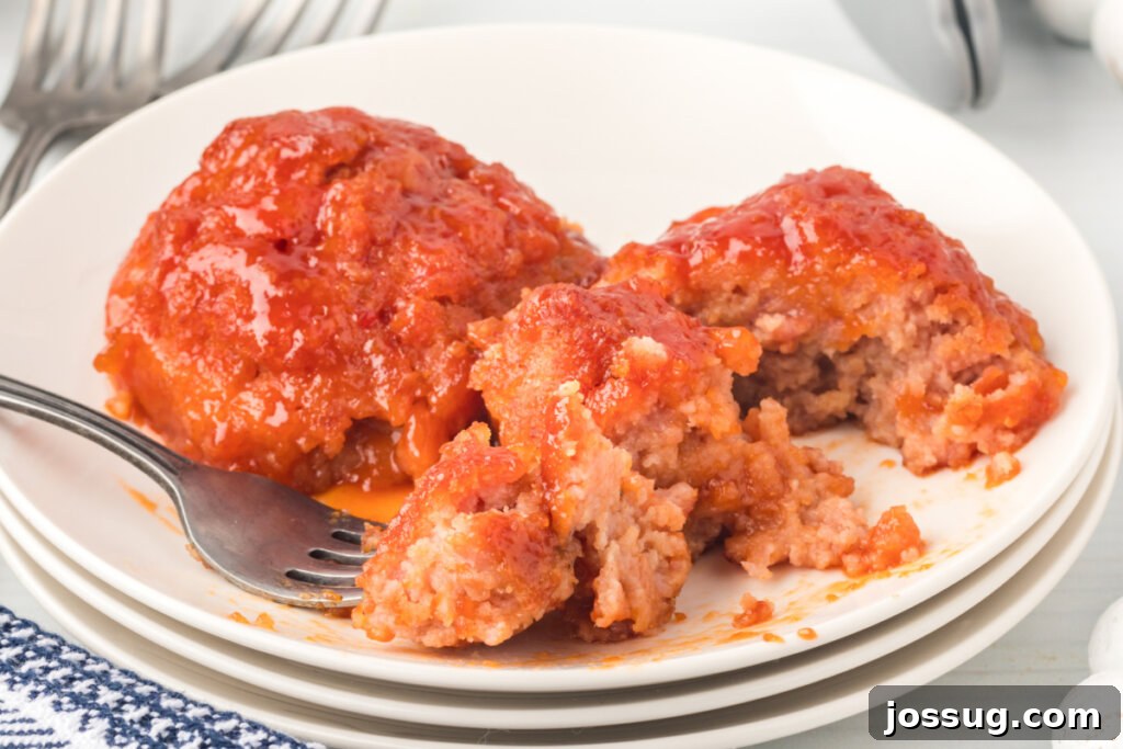 Classic Iowa Ham Balls 5 ham balls on plate