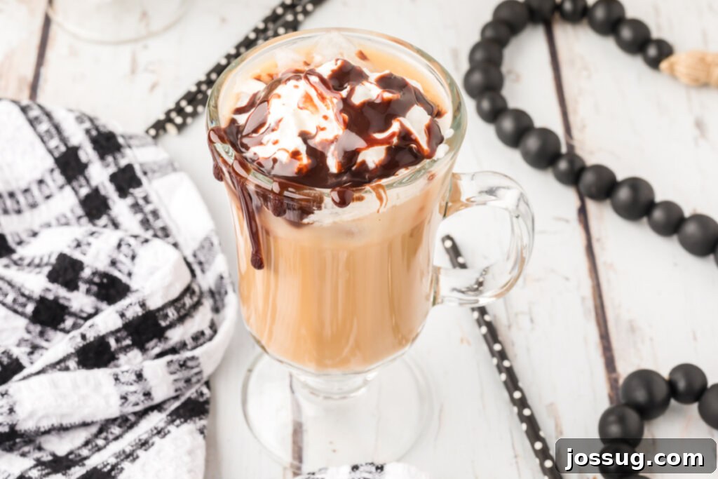 best iced coffe in clear glass mug