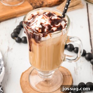 best iced coffee topped with whipped cream and chocolate