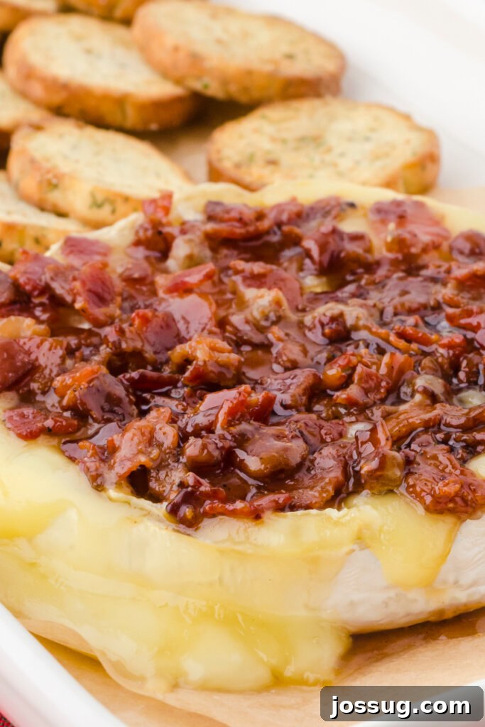 Maple Bacon Brie Melt 3 baked brie with bacon