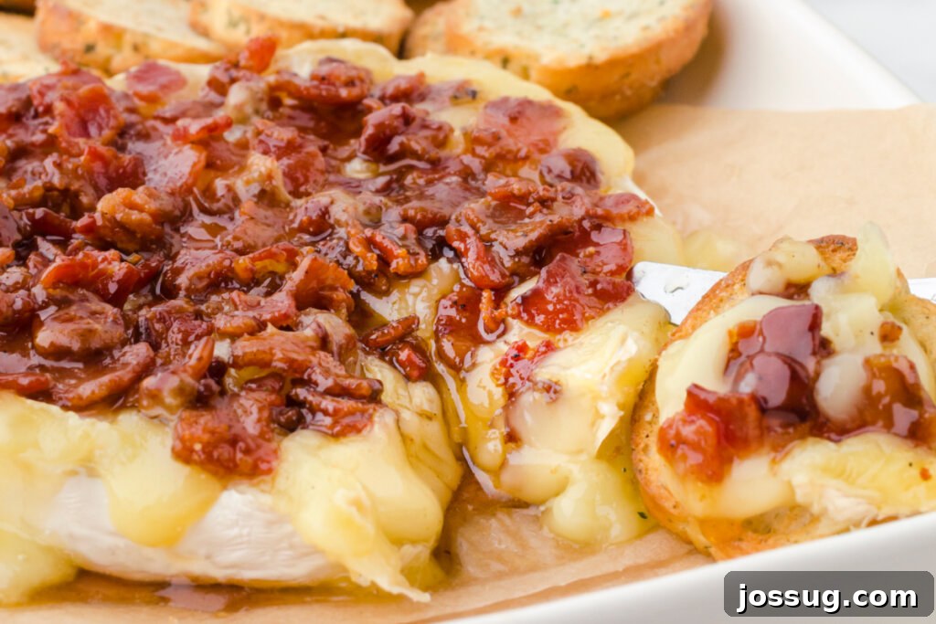 Maple Bacon Brie Melt 5 baked maple bacon brie cheese