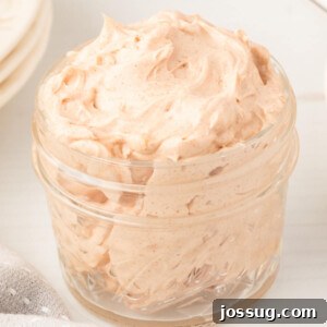 closeup of cinnamon butter in glass jar