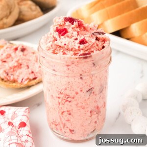 whipped cranberry butter in glass jar