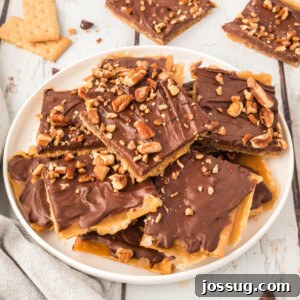 graham cracker toffee on plate