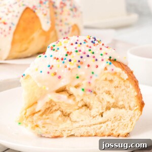 slice of frosted italian anise bread on plate