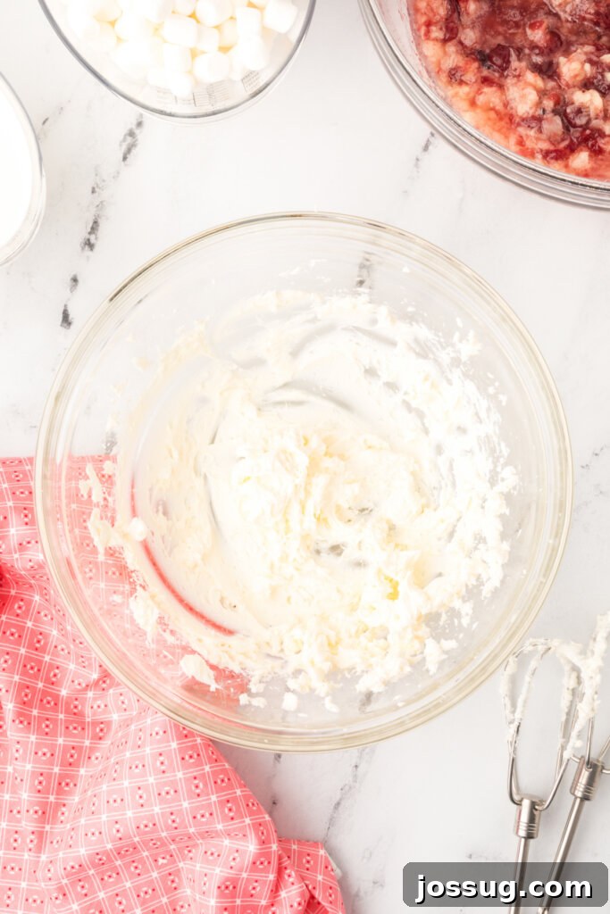 in a separate bowl beat the cream cheese until smooth