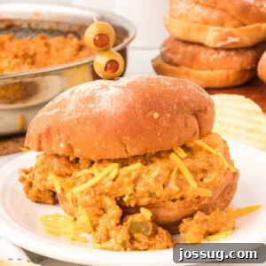 cheesy sloppy joe on plate