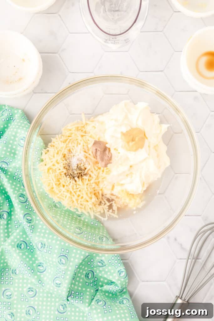Caesar Salad Reinvented 6 Ingredients in bowl ready to be mixed