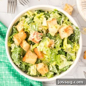 closeup of caesar salad
