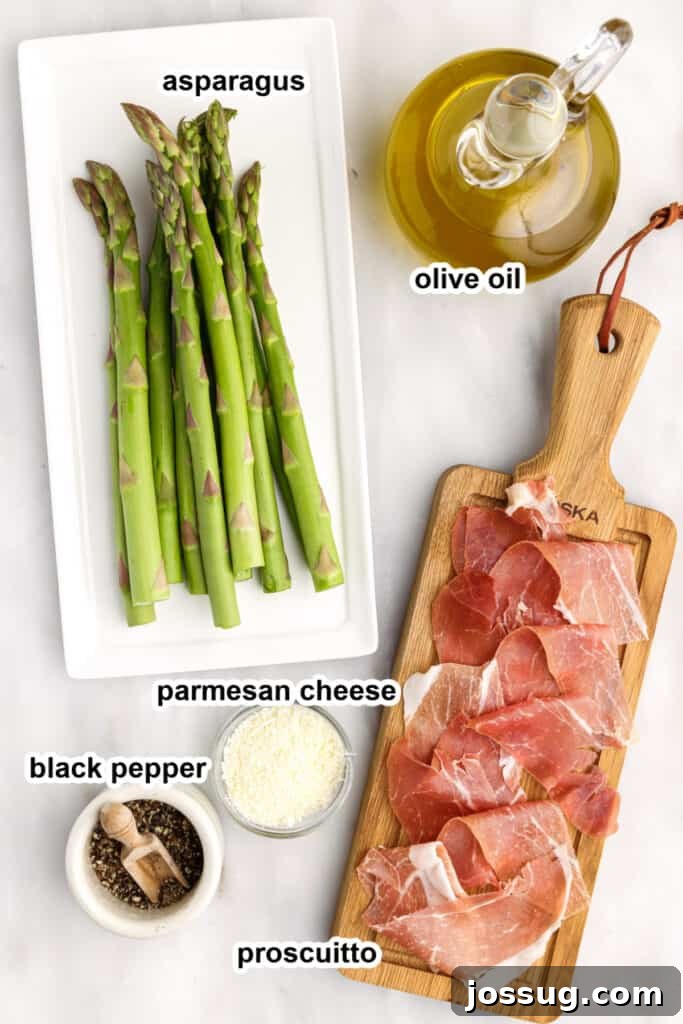 ingredients to make air fryer prosciutto wrapped asparagus